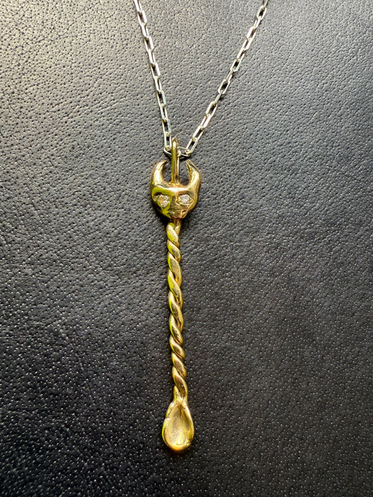 Plutonia Blue Disco Devil Spoon Necklace
