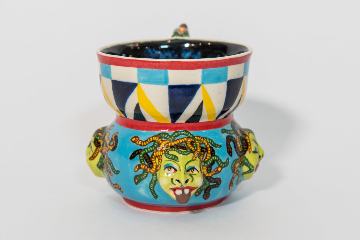 Jennifer Calandra Ceramic Medusa Cup with Handle